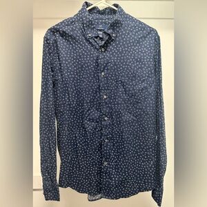 Men's Blue Patterned Shirt